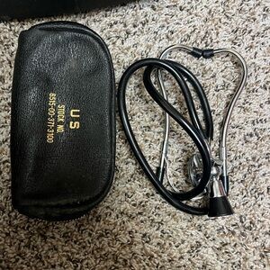Black and Silver Stethoscope with Case